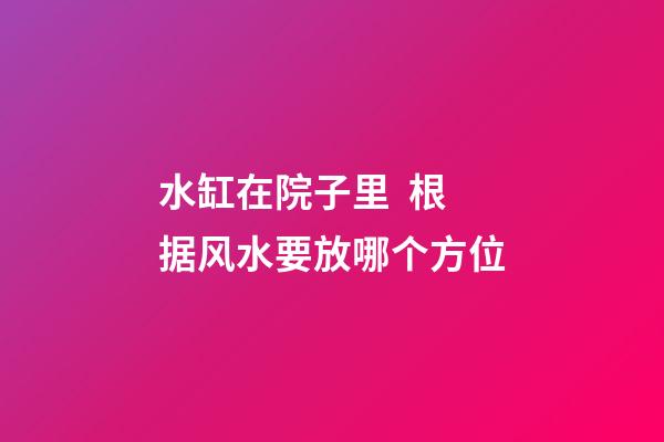 水缸在院子里  根据风水要放哪个方位